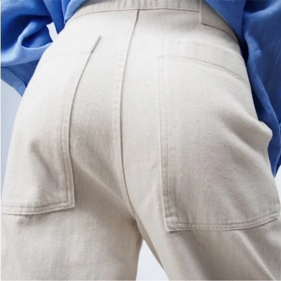 NWT Zara The Alma Wide Leg Denim in Ecru - Picture 6 of 15